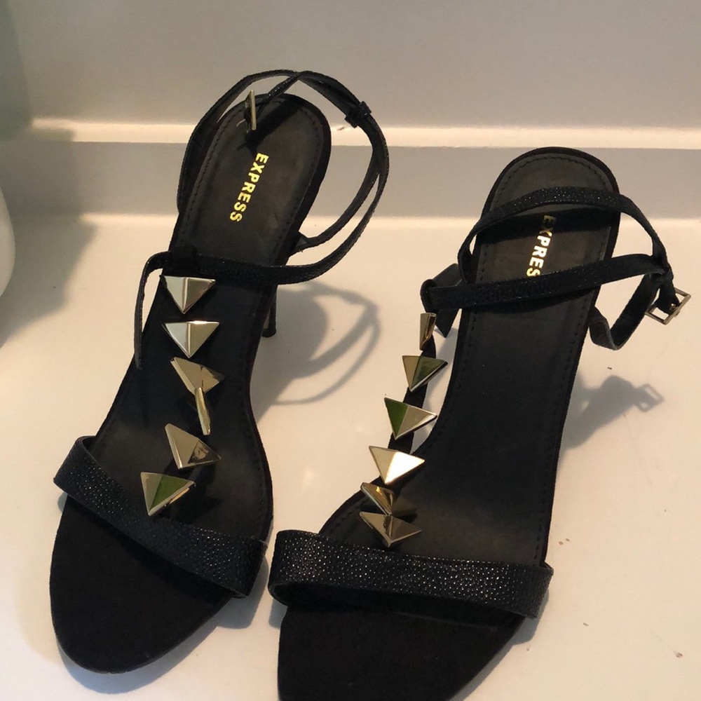 Express Black with Gold Triangle hardware Size 10